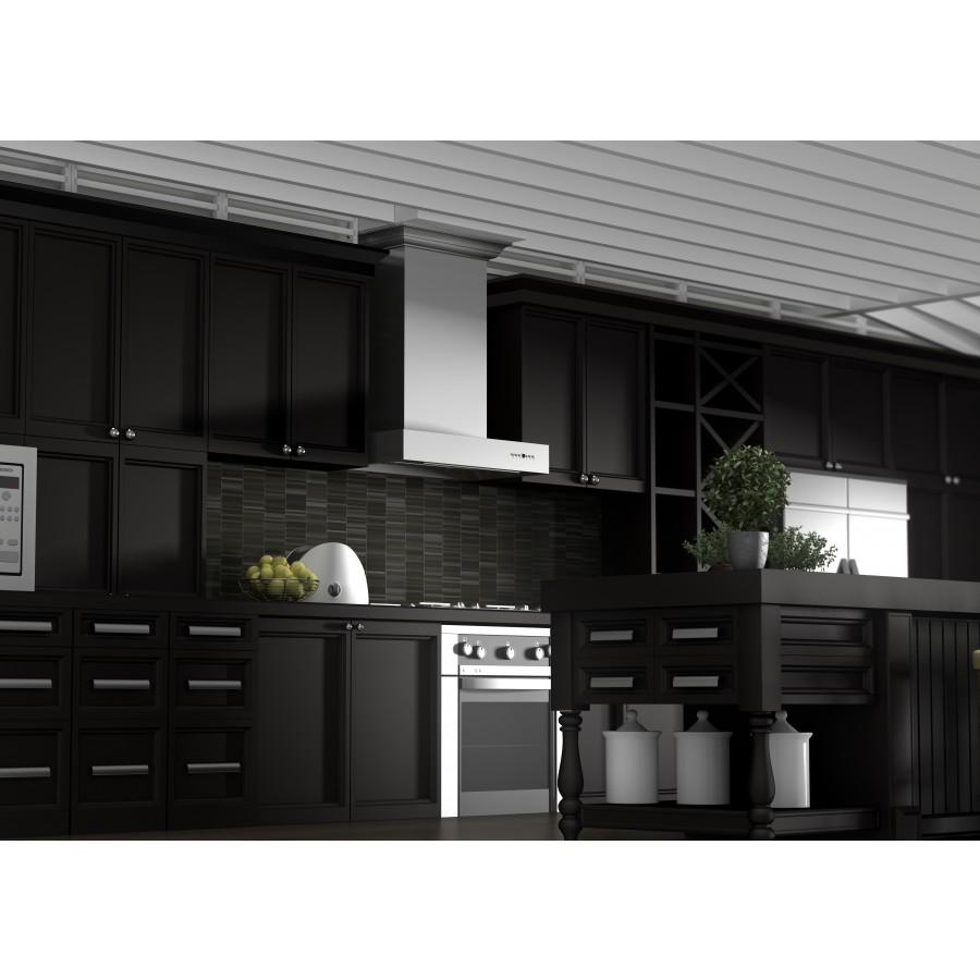 ZLINE Professional Wall Mount Range Hood in Stainless Steel with Crown Molding - KECOMCRN-30