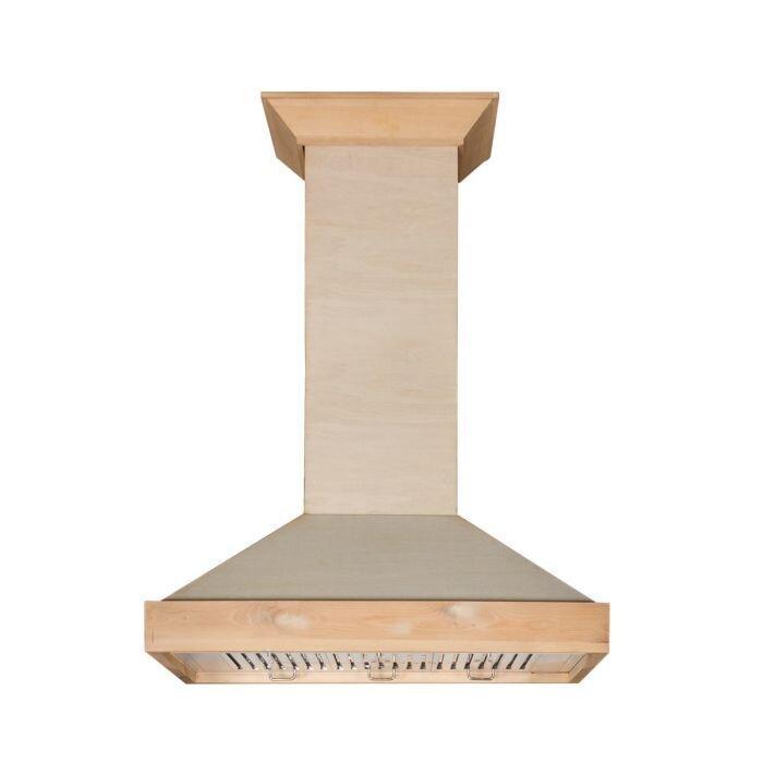 ZLINE Unfinished Wooden Wall Mount Range Hood - Includes Motor - KBUF