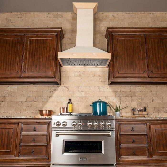 ZLINE Unfinished Wooden Wall Mount Range Hood - Includes Motor - KBUF