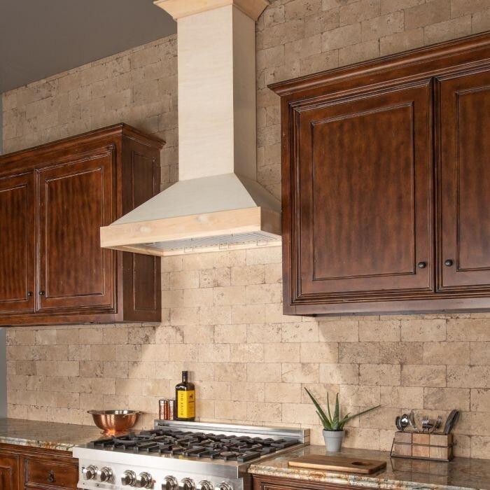 ZLINE Unfinished Wooden Wall Mount Range Hood - Includes Motor - KBUF