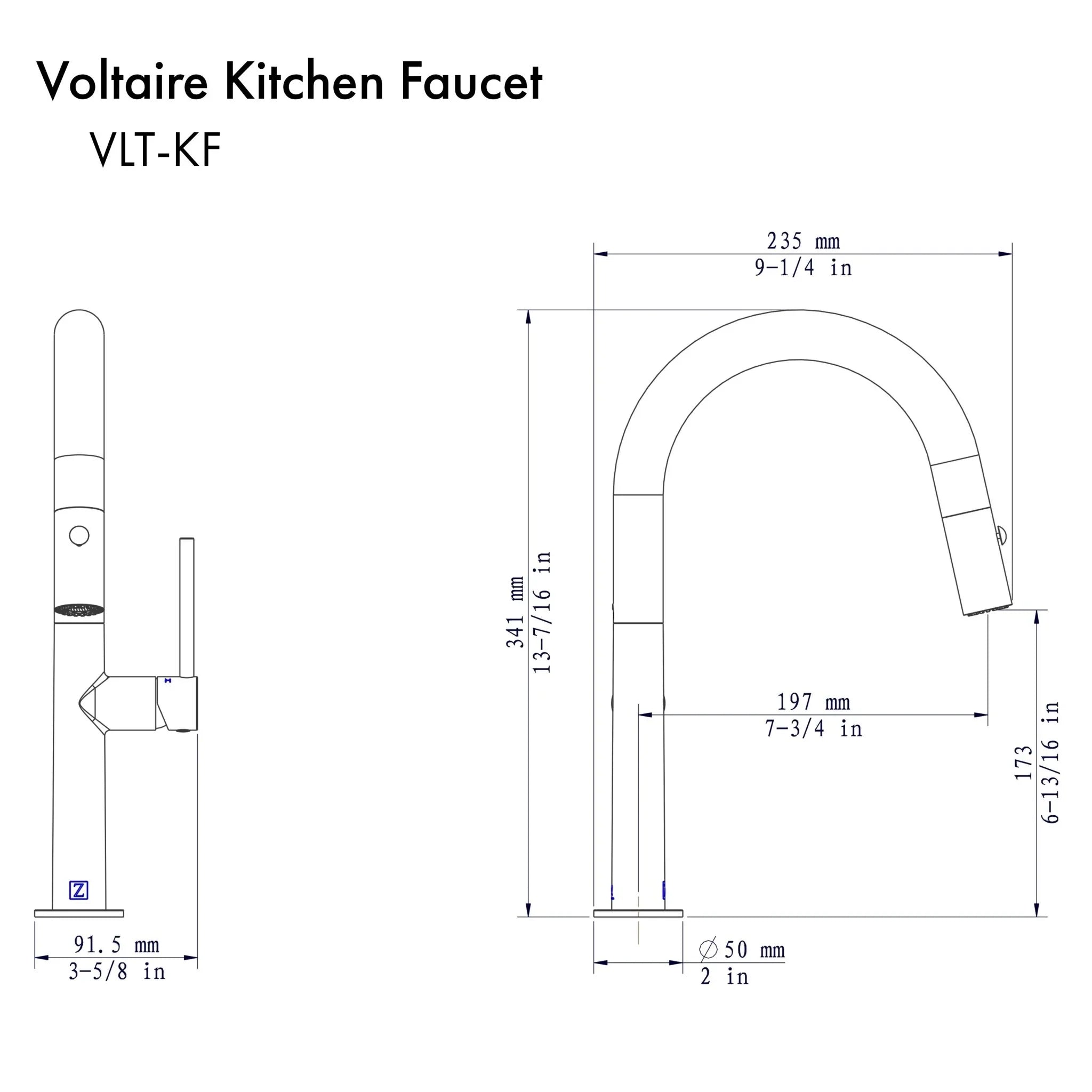 ZLINE Voltaire Kitchen Faucet with Color Options 
