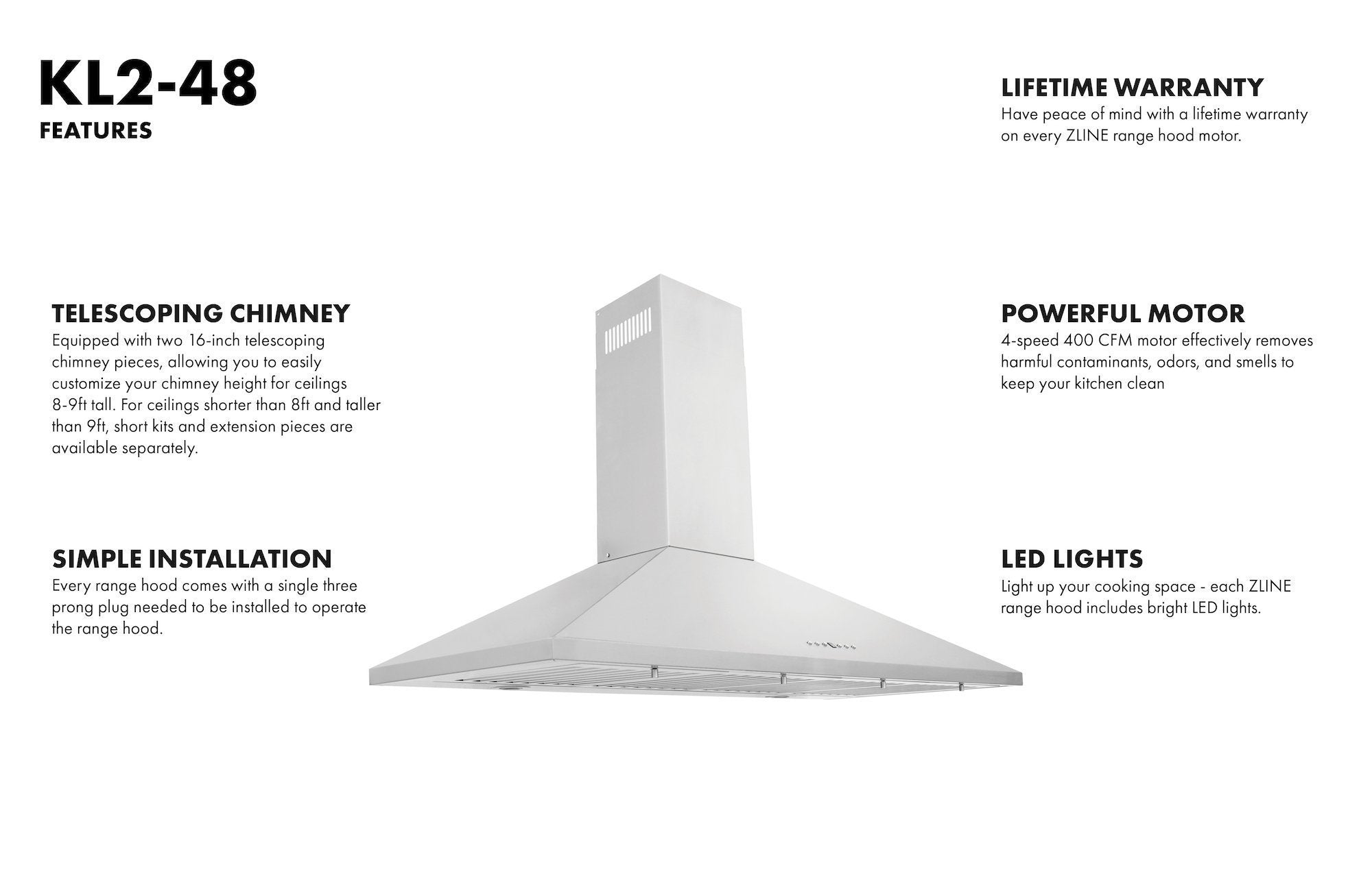 ZLINE Wall Mount Range Hood in Stainless Steel