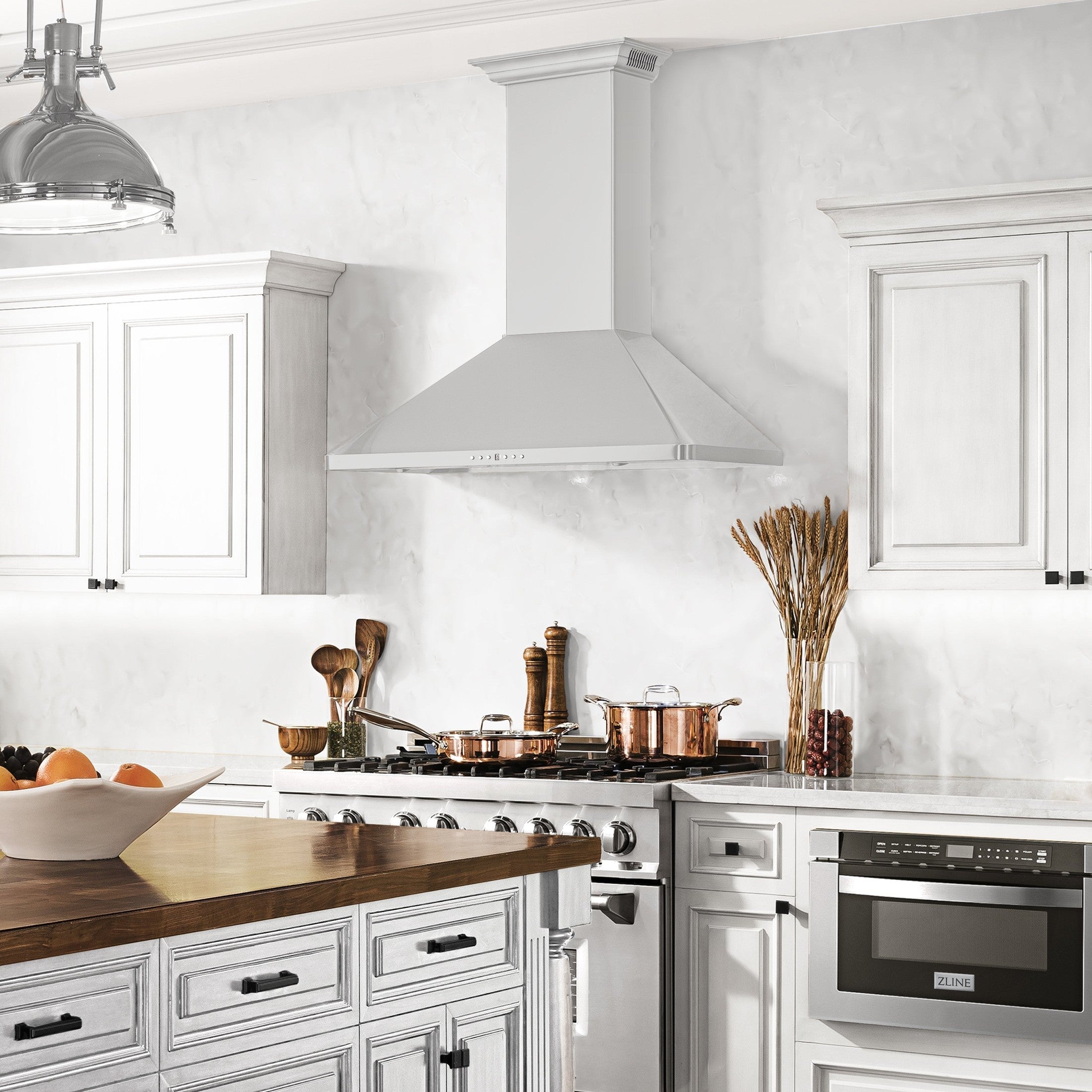 ZLINE Wall Mount Range Hood in Stainless Steel with Built-in CrownSound Bluetooth 