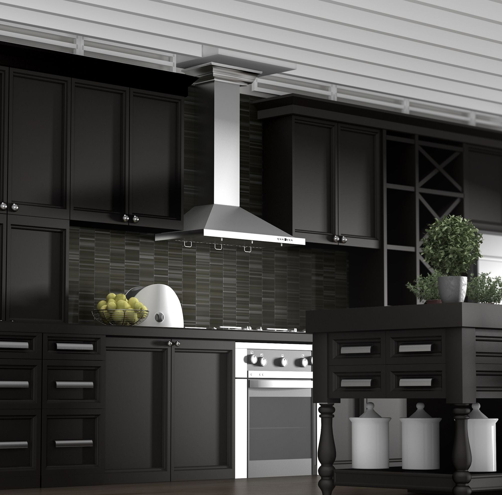 ZLINE Wall Mount Range Hood in Stainless Steel with Crown Molding