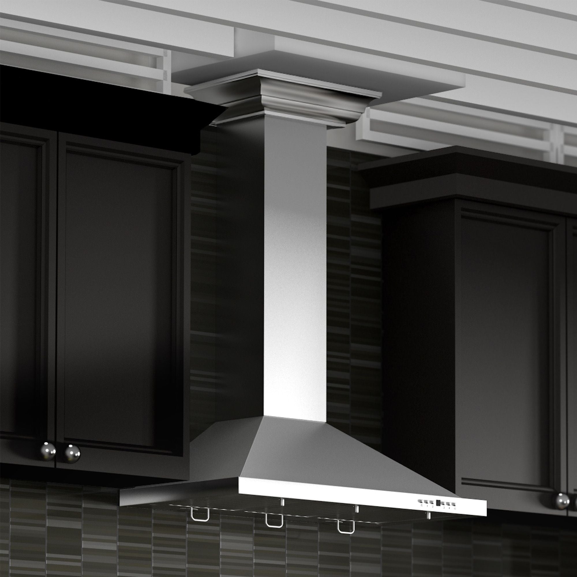ZLINE Wall Mount Range Hood in Stainless Steel with Crown Molding