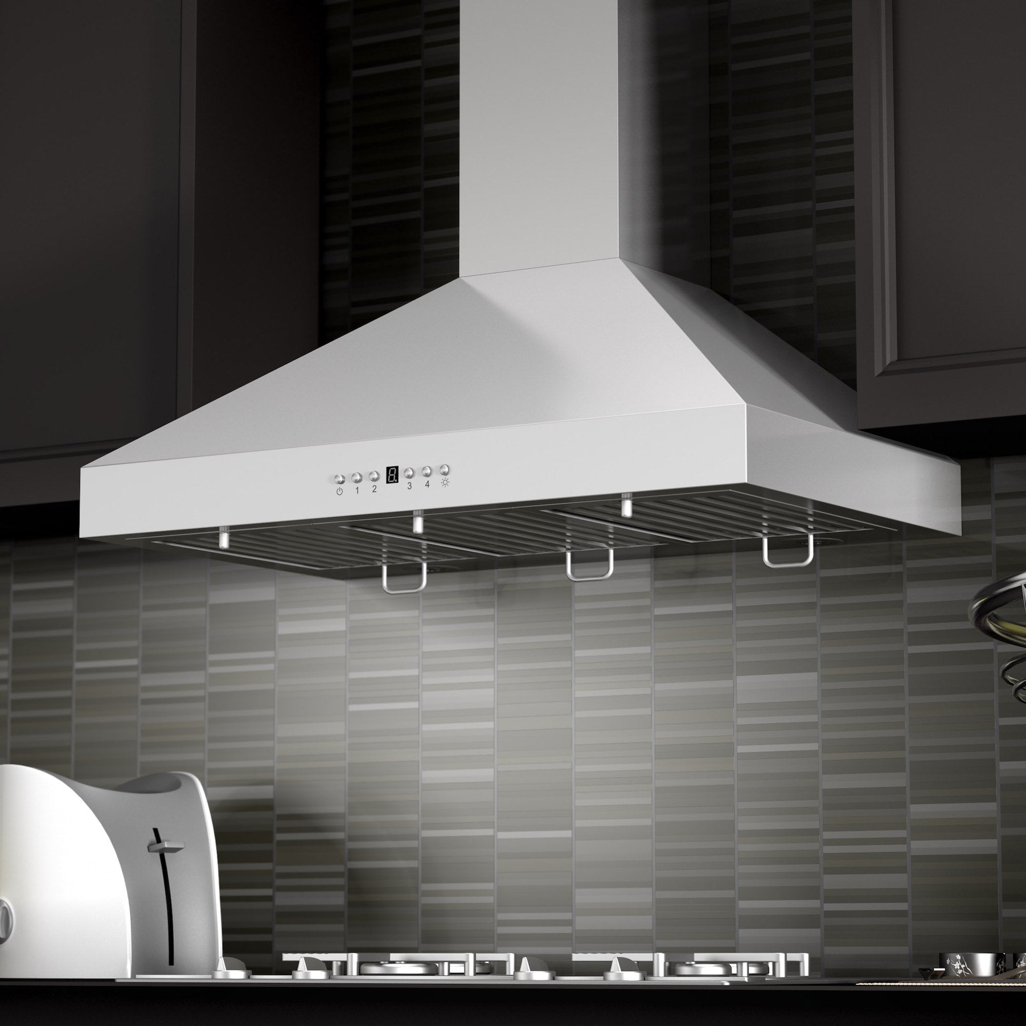 ZLINE Wall Mount Range Hood in Stainless Steel with Crown Molding