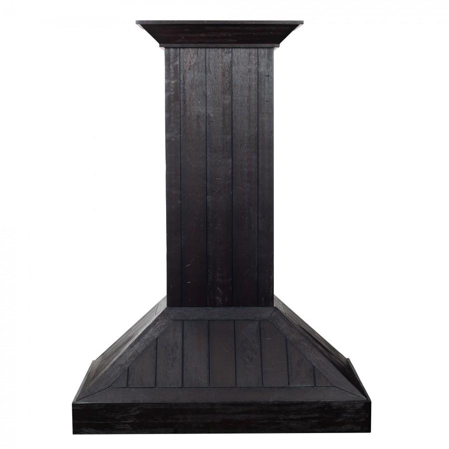 ZLINE Wooden Wall Mount Range Hood in Rustic Dark Finish - Includes Motor
