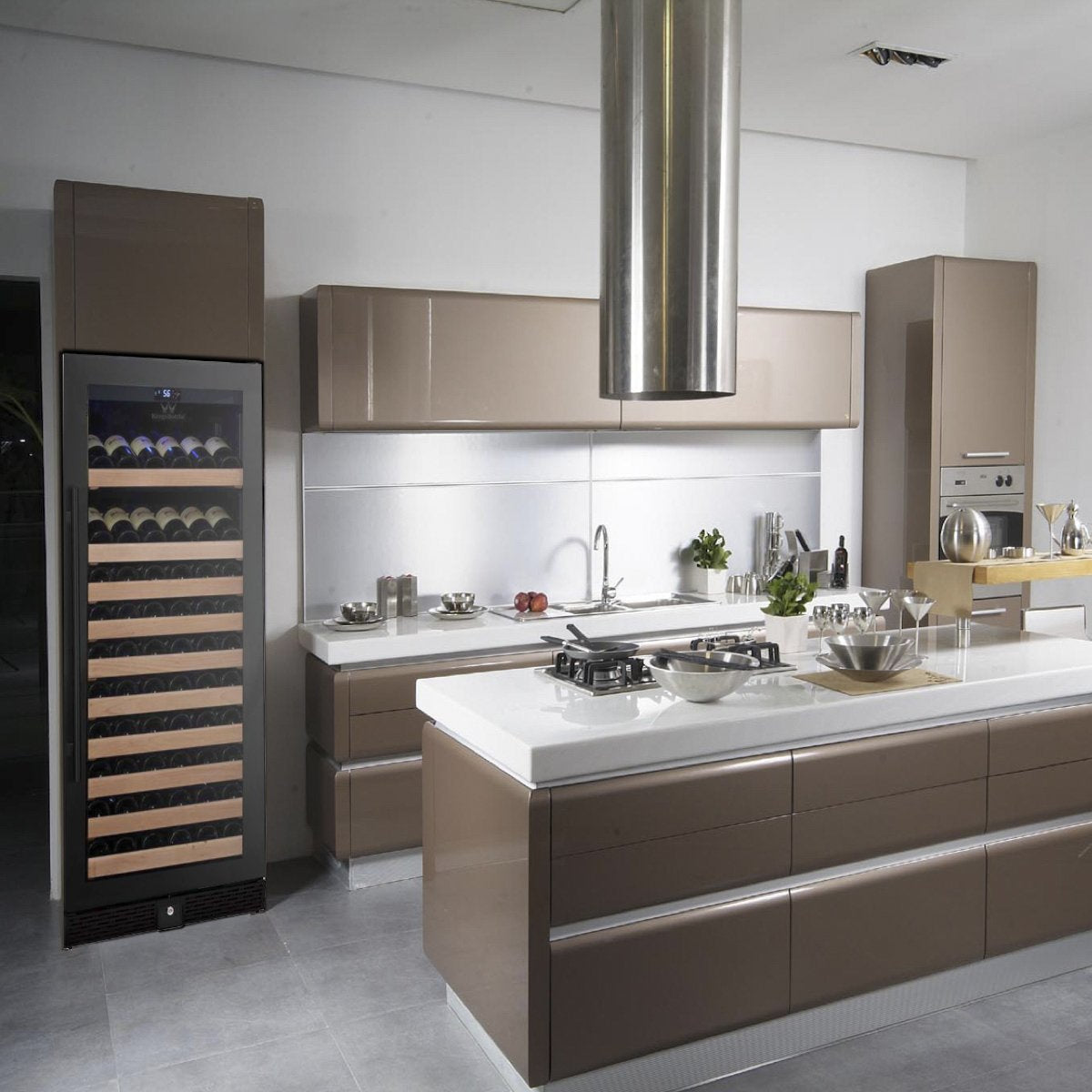 Kings Bottle 100 Bottle Kitchen Wine Refrigerator Freestanding KBU100WX-FG, RHH