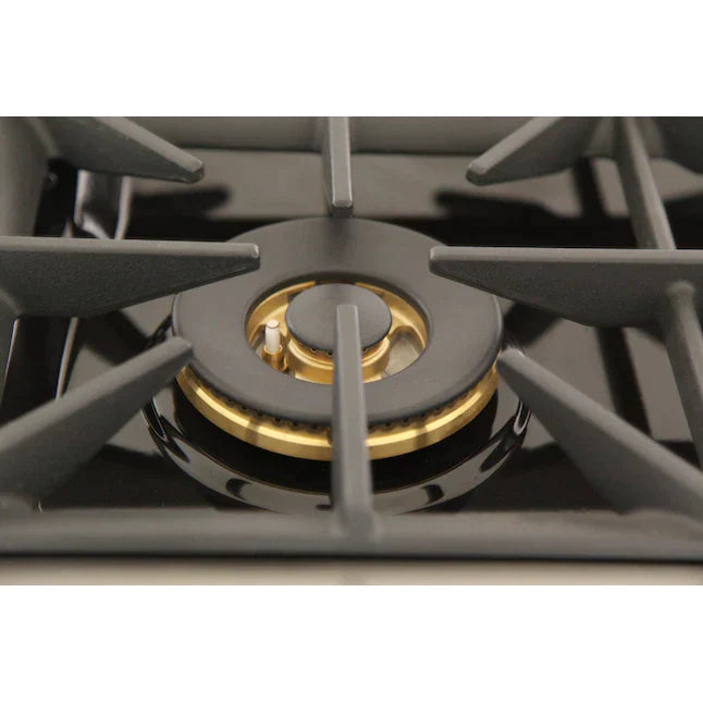 Kucht Signature 48-Inch Pro-Style Dual Fuel Range in Stainless Steel with Black Oven Door & Rose Gold (KDF482-K-ROSE)