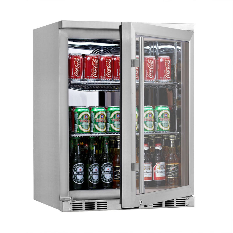 Kings Bottle 24 Inch Under Counter Beer Cooler Drinks Stainless Steel KBU55M, LHH