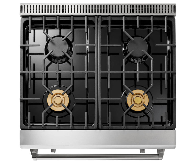 Thor Kitchen 2-Piece Appliance Package - 30-Inch Gas Range with Tilt Panel & Premium Wall Mounted Hood in Stainless Steel