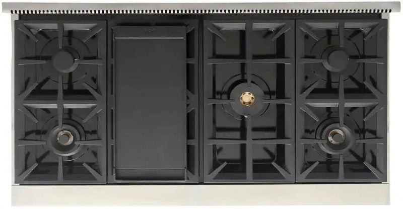 Kucht 48-Inch 6 Burner Gas Rangetop in Stainless Steel with Royal Blue Knob (KFX489T-B)