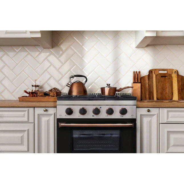 Kucht Signature 36-Inch Gas Range in Black with Black Knobs & Rose Gold Handle (KNG361-K-ROSE)