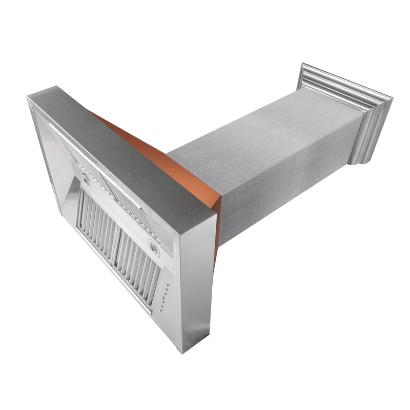 ZLINE Ducted Fingerprint Resistant Stainless Steel Range Hood with Copper Shell (8654C)