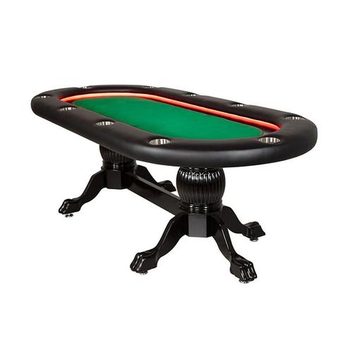 BBO Elite Alpha 94" LED Sunken Playing Surface 10 Person Poker Table With Dining Top