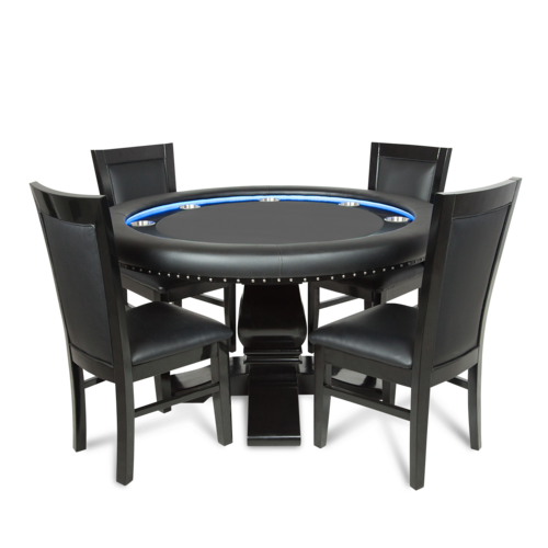 BBO Ginza LED 8 Person Poker Table With Dining Top and LED Lights