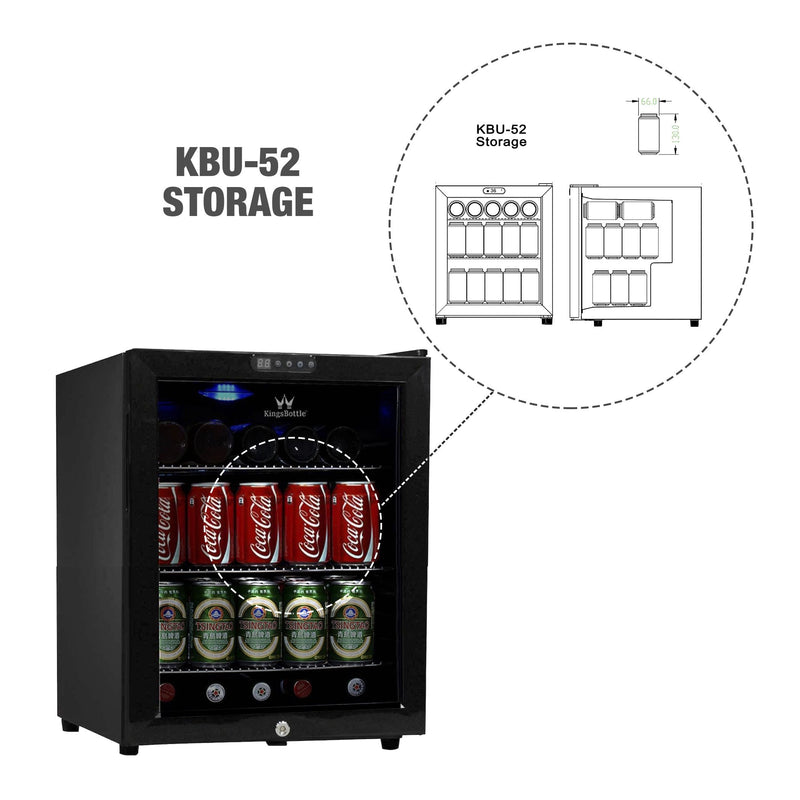 Kings Bottle  45 Can Compressor Mini Bar Fridge KBU-52-BP