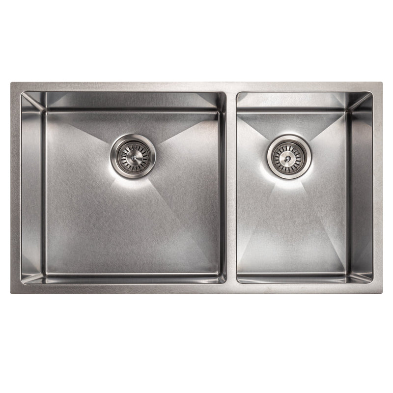 ZLINE 33 in. Chamonix Undermount Double Bowl Kitchen Sink with Bottom Grid (SR60D-33)