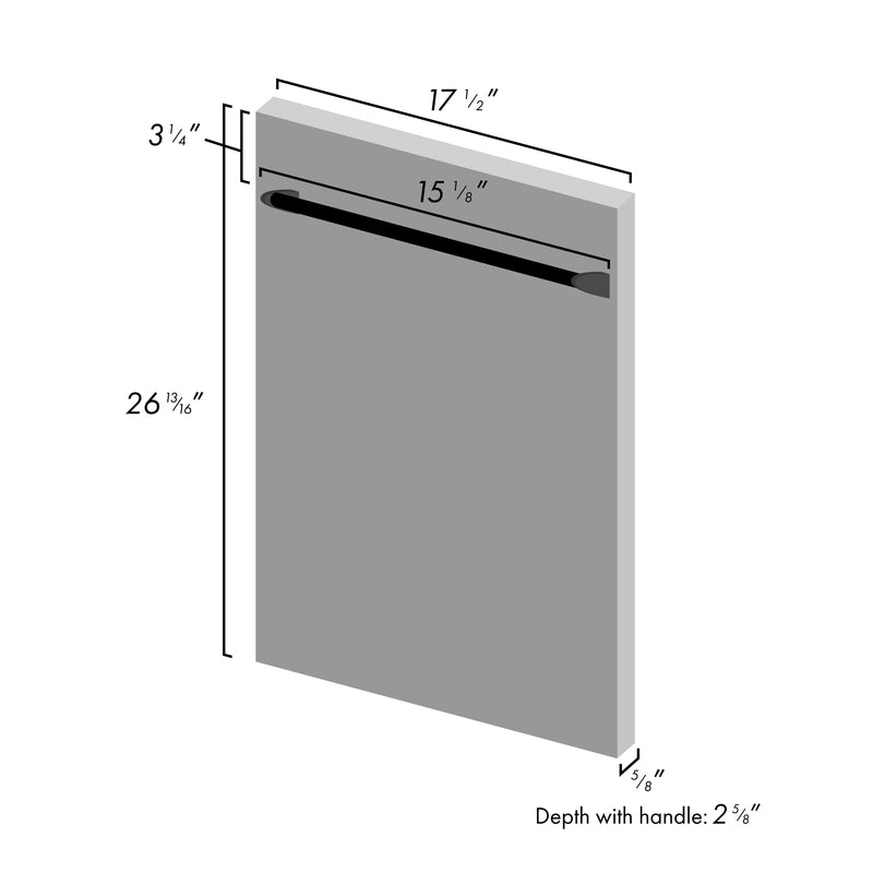 ZLINE 18 in. Compact Top Control Dishwasher with Hand-Hammered Copper Panel and Traditional Handle, 52dBa (DW-HH-H-18)