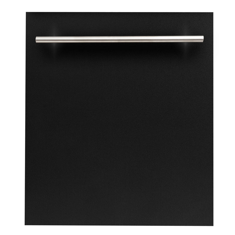 ZLINE 24 in. Top Control Dishwasher with Black Matte Panel and Modern Style Handle, 52dBa (DW-BLM-H-24)