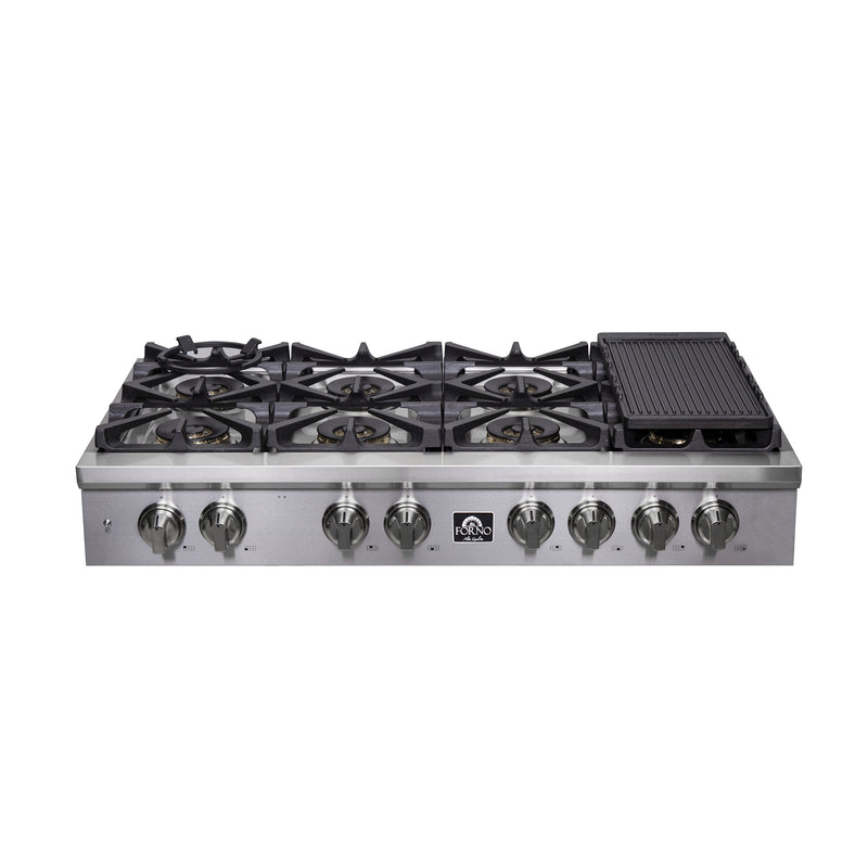 Forno 48″ Gas Rangetop ALTA QUALITA Pro-Style 8 Sealed Brass Burners - FCTGS5751-48