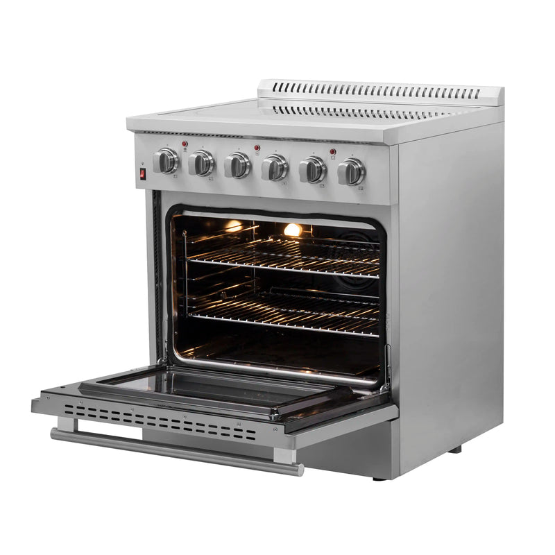 Forno 3-Piece Appliance Package - 30-Inch Electric Range, French Door Refrigerator, and Dishwasher in Stainless Steel