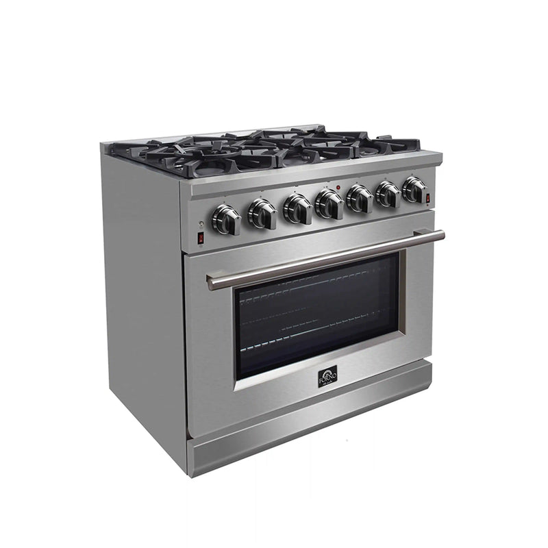 Forno Massimo 36-Inch Freestanding Gas Range in Stainless Steel (FFSGS6239-36)