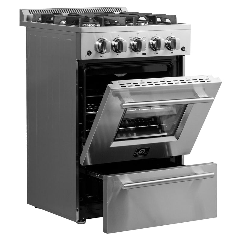 Forno 24″ Breno Gas Range with 4 Sealed Burners - FFSGS6272-24