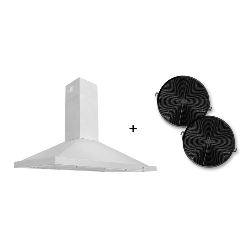 ZLINE 48 in. Recirculating Wall Mount Range Hood with Charcoal Filters in Stainless Steel (KB-CF-48)