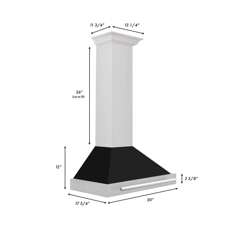 ZLINE 30 in. Stainless Steel Range Hood with Stainless Steel Handle and Colored Shell Options (KB4STX-30)