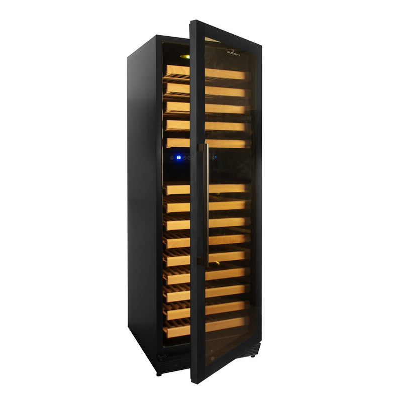 Kings Bottle 164 Bottle Large Wine Refrigerator With Glass Door KBU170DX-SS, RHH