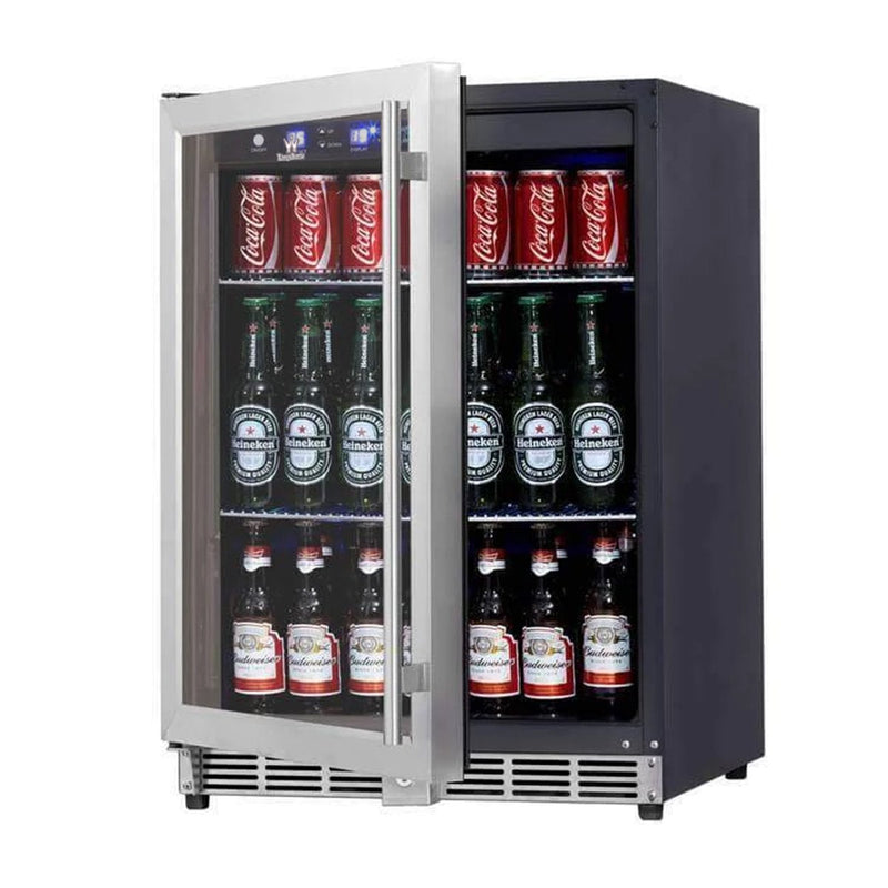 Kings Bottle 24 Inch Under Counter Beer Cooler Fridge Built In KBU50BX-SS, RHH