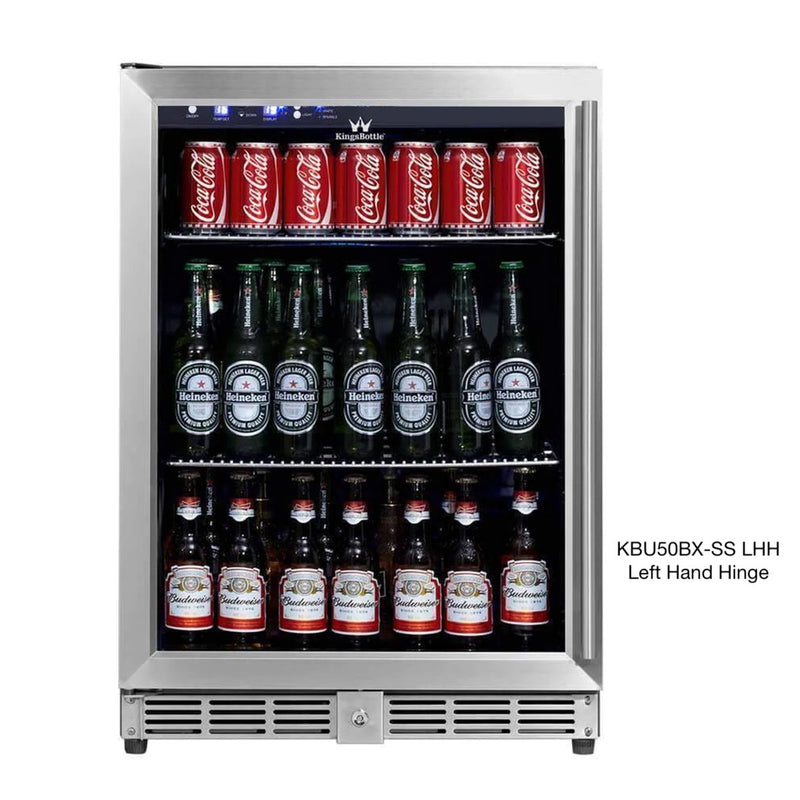 Kings Bottle 24 Inch Under Counter Beer Cooler Fridge Built In KBU50BX-FG, RHH