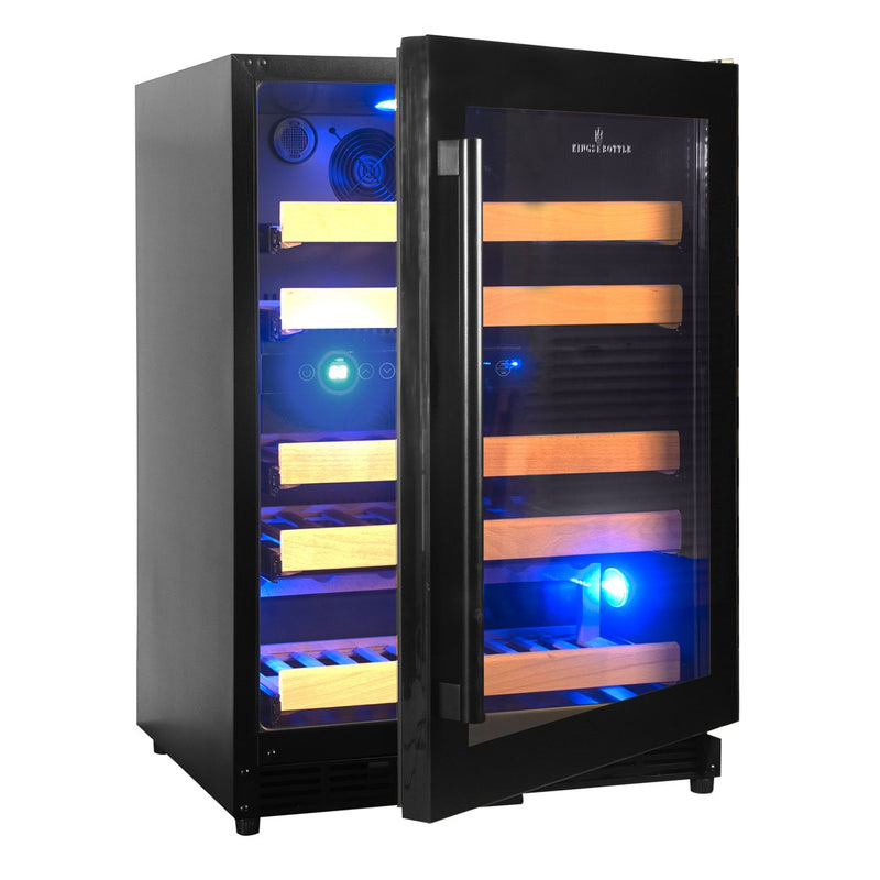 Kings Bottle 44 Bottles 24 Inch Under Counter Dual Zone Wine Cooler Drinks KBU50DX-FG, LHH