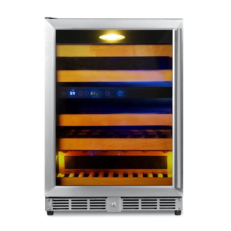 Kings Bottle 44 Bottles 24 Inch Under Counter Dual Zone Wine Cooler Drinks KBU50DX-FG, LHH