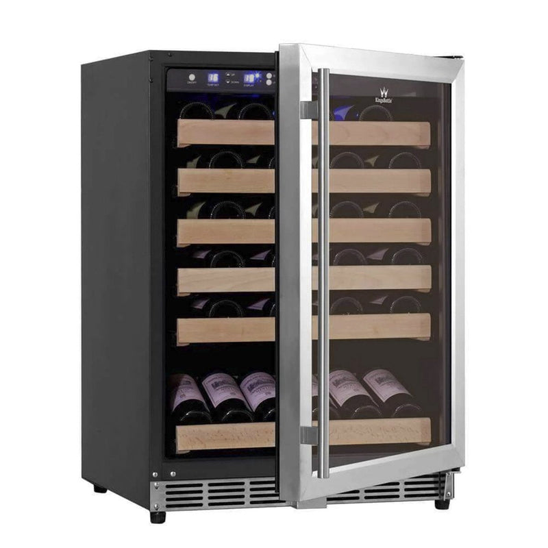 Kings Bottle 46 Bottle 24 Inch Under Counter Wine Fridge Built In KBU50WX-SS, RHH