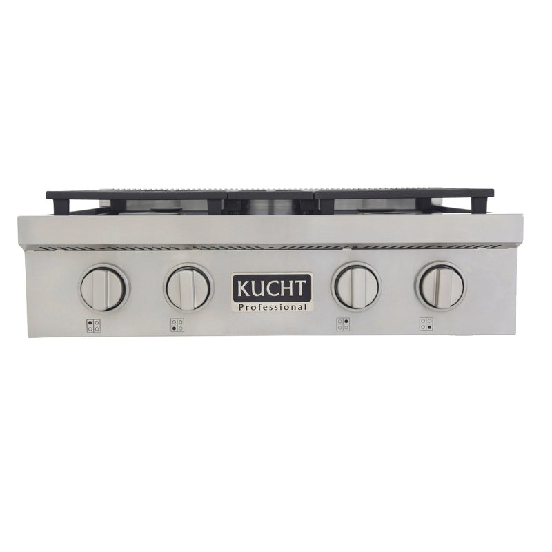 Kucht 30 in. Professional 4 Burner Gas Stovetop in Stainless Steel KFX309T