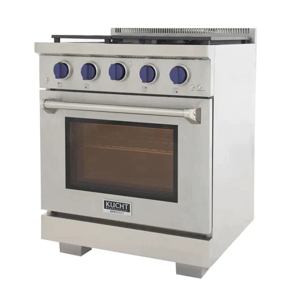Kucht 30-Inch Gas Range in Stainless Steel with Blue Knob (KFX300-B)