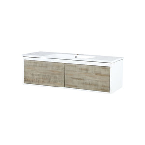 Lexora Scopi 48" Rustic Acacia Bathroom Vanity and Acrylic Composite Top with Integrated Sink LSC48SRAOS000
