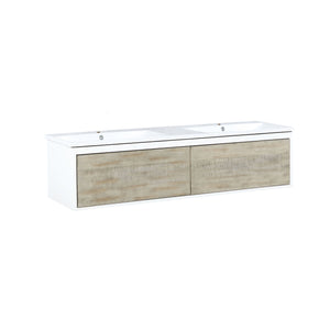 Lexora Scopi 60" Rustic Acacia Double Bathroom Vanity and Acrylic Composite Top with Integrated Sinks LSC60DRAOS000