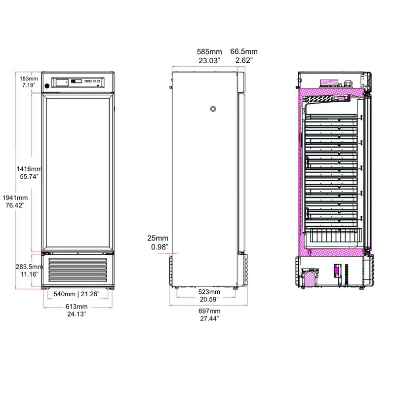 Kings Bottle 2℃ to 8℃ 395L Upright Medical Refrigerator‎ for Pharmacy and Laboratory MLR395L