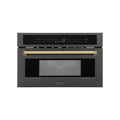 ZLINE Autograph Edition 30” 1.6 cu ft. Built-in Convection Microwave Oven in Black Stainless Steel with Accents (MWOZ-30-BS)