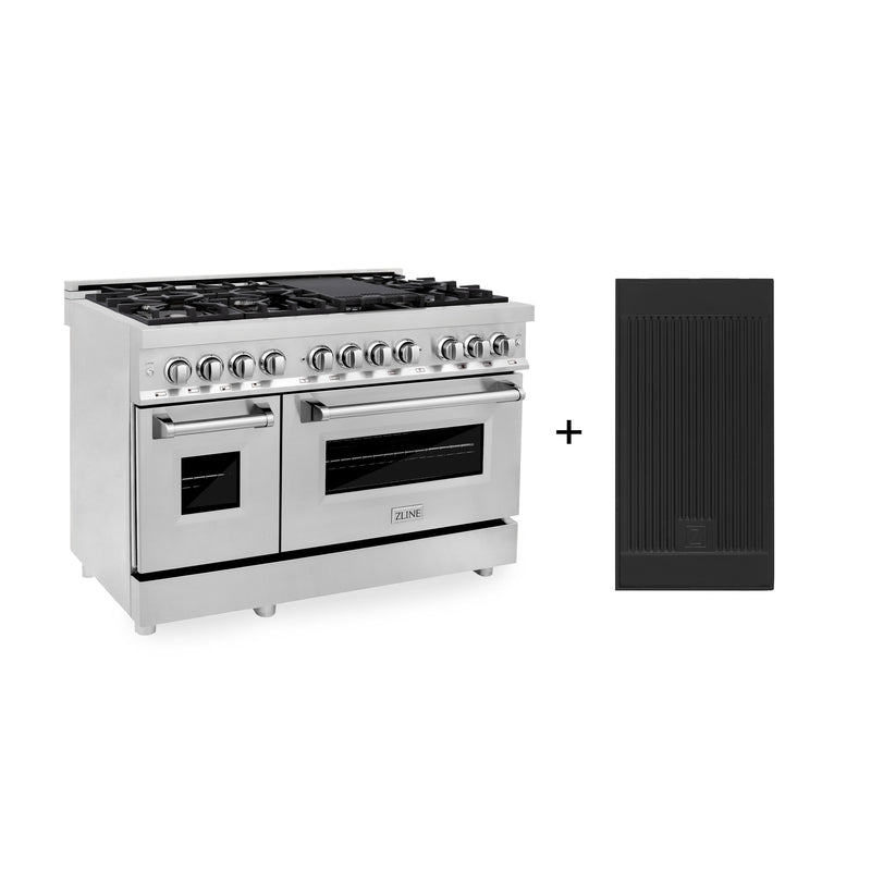 ZLINE 48 in. 6.0 cu. ft. Electric Oven and Gas Cooktop Dual Fuel Range with Griddle in Stainless Steel (RA-GR-48)