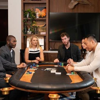 The Franklin BBO Solid Wood 10 Person Poker Table With Dining Top