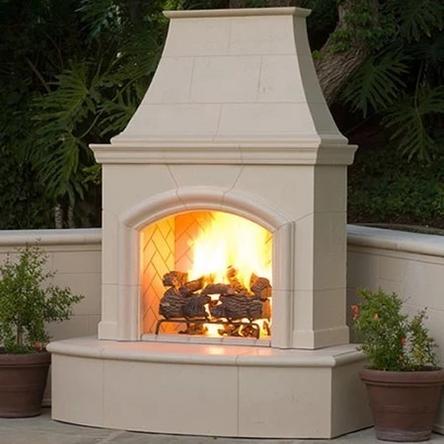 American Fyre Designs 017-01-H-SM-RBC 87 Inch Vented Free-Standing Outdoor Phoenix Fireplace, 16 Inch Radiused Bullnose, Hearth Only