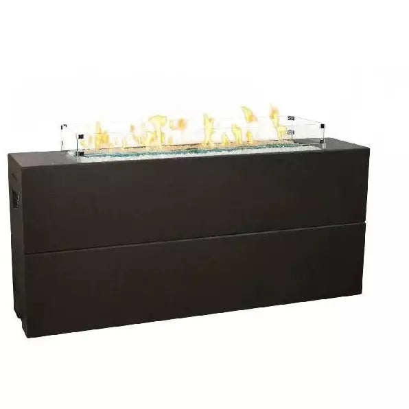 American Fyre Designs 215-BA-11-F8NC 32 Inch Tall Milan Linear Firetable with AWEIS Valve, Black Lava, Natural Gas