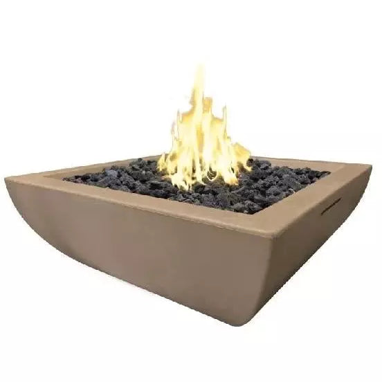 American Fyre Designs 431-CB-11-M6PC 30 Inch Bordeaux Petite Square Fire Bowl, Cafe Blanco, Propane Gas