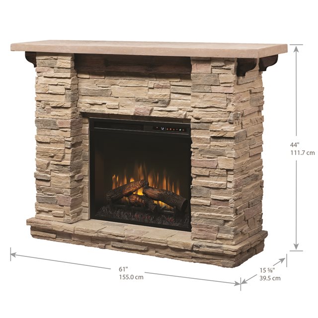 Dimplex 28" Fieldstone Mantel Electric Fireplace