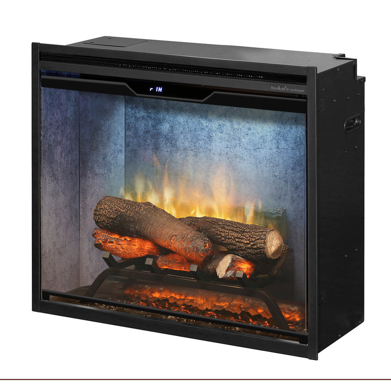 Dimplex Revillusion 24-Inch Built-In Electric Fireplace Firebox Insert Weathered Concrete Gray