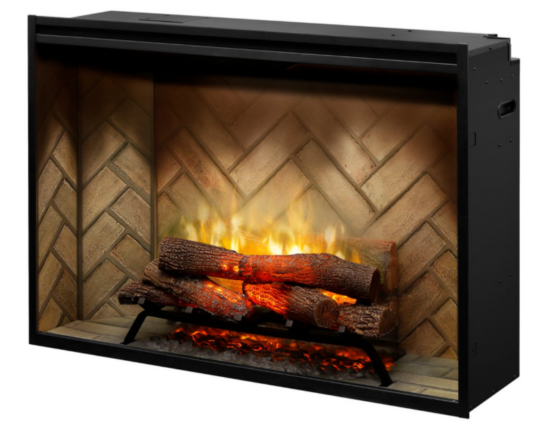Dimplex Revillusion 42-Inch Built-In Electric Firebox Fireplace Insert Herringbone Brick 